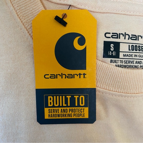 CARHARTT • NEW! Script Logo Graphic Tee T-Shirt - Cantaloupe Heather - Size S - Picture 6 of 11